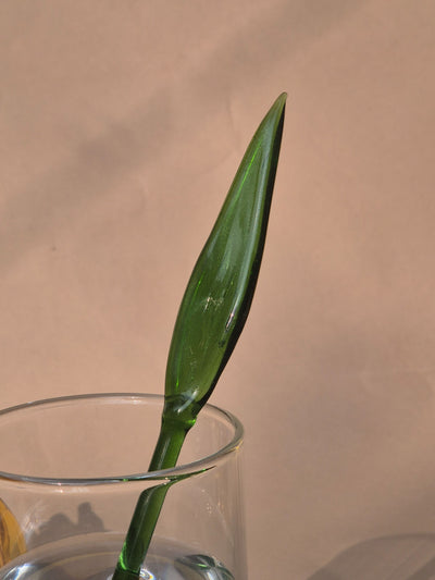 Handblown Glass Stirrers- Leaf