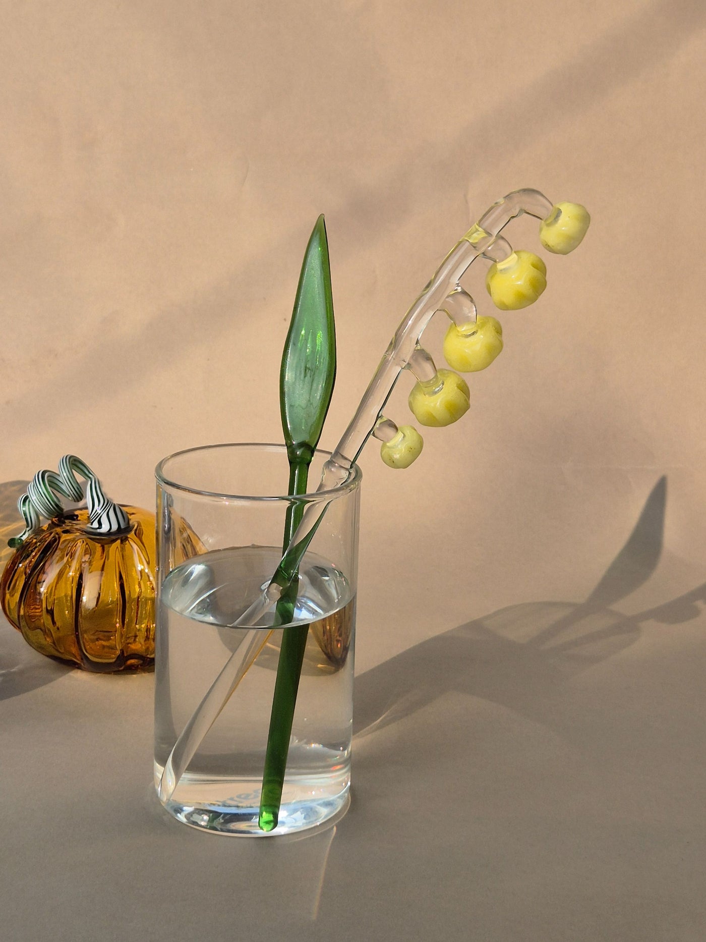 Handblown Glass Stirrers- Leaf