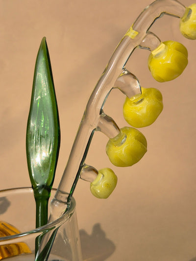 Handblown Glass Stirrers- Leaf