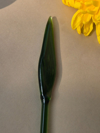 Handblown Glass Stirrers- Leaf