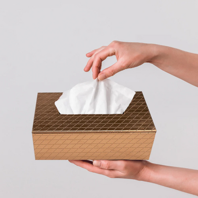 Leather Tissue Box-Copper Gold