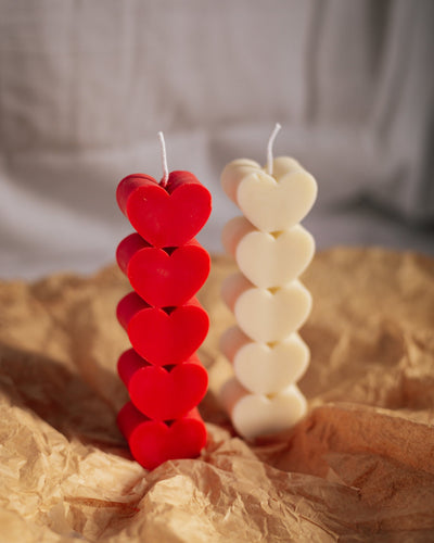 Heart Pillar Candles (Set of 2)