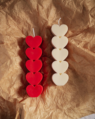Heart Pillar Candles (Set of 2)