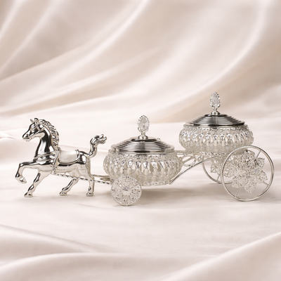 Horse Cart Double Bowl Serving Set