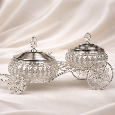 Horse Cart Double Bowl Serving Set