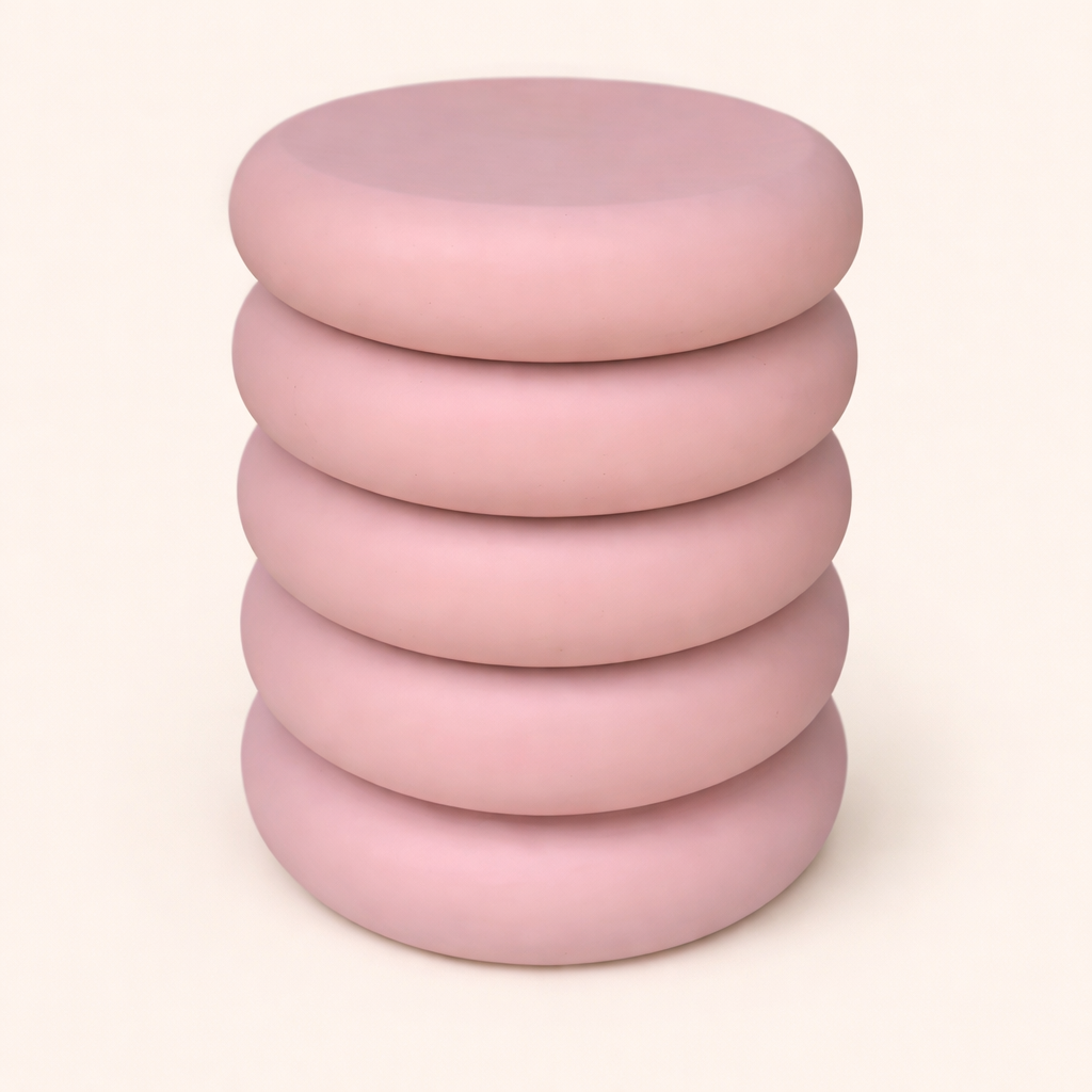 Luna Ripple Blush Rose Iron Pedestal Side Table