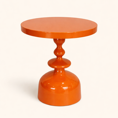 Monaco Gloss Round Iron Side Table – Modern Sculptural Accent Table