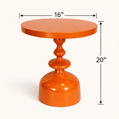 Monaco Gloss Round Iron Side Table – Modern Sculptural Accent Table