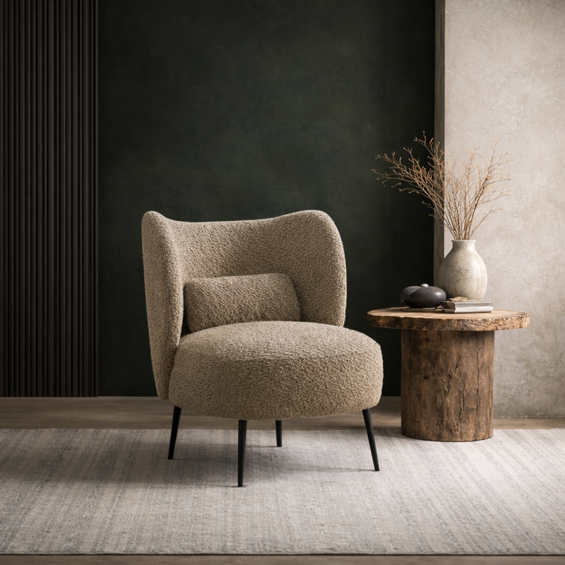 Collin Accent Chair Brown | Wooden Frame Accent Chair Brown