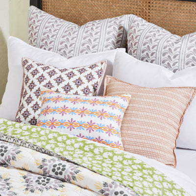 Mica Prism Terracotta Embroidered Cushion Cover