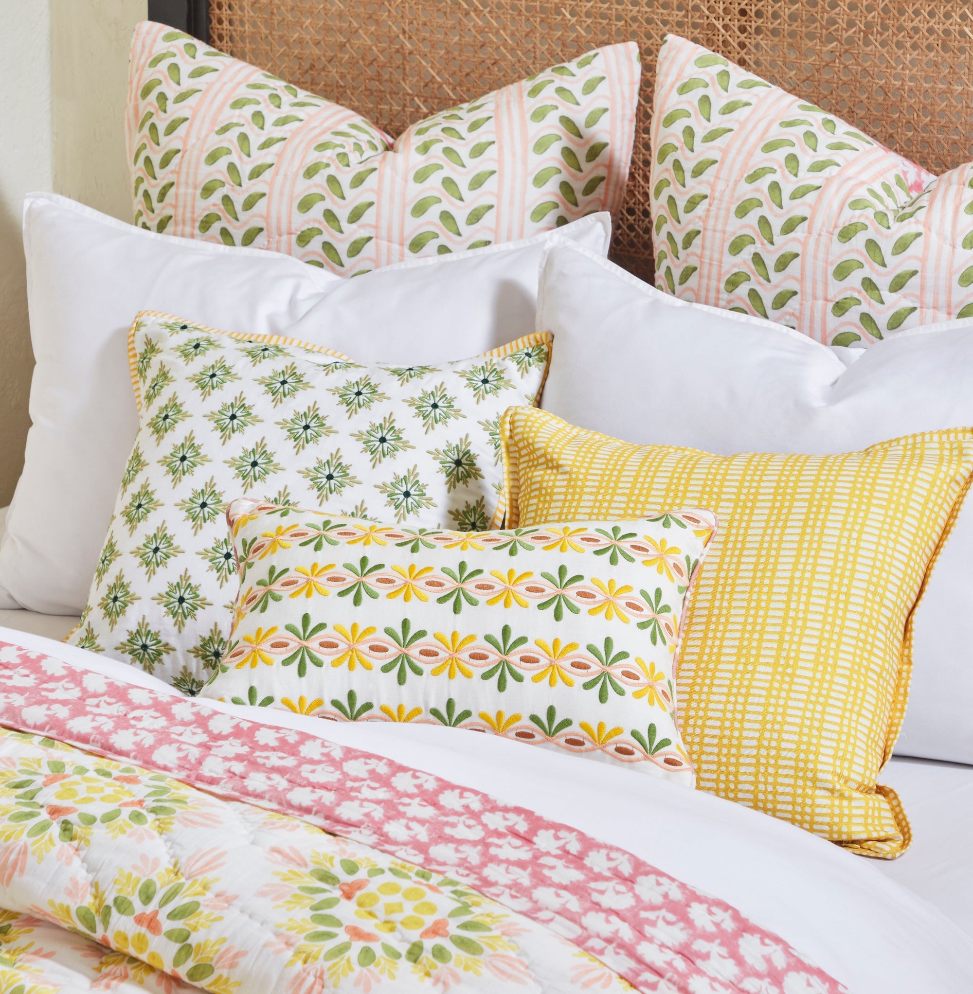 Mica Yellow Quilted Sham - 26"x 26"
