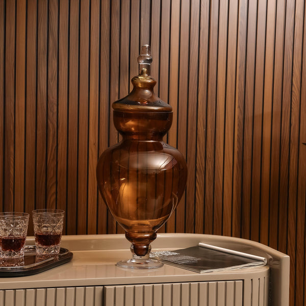 Azzura Brown Vase With Lid - Tall