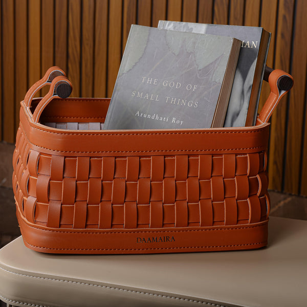 Soiree Leather Basket - Brown