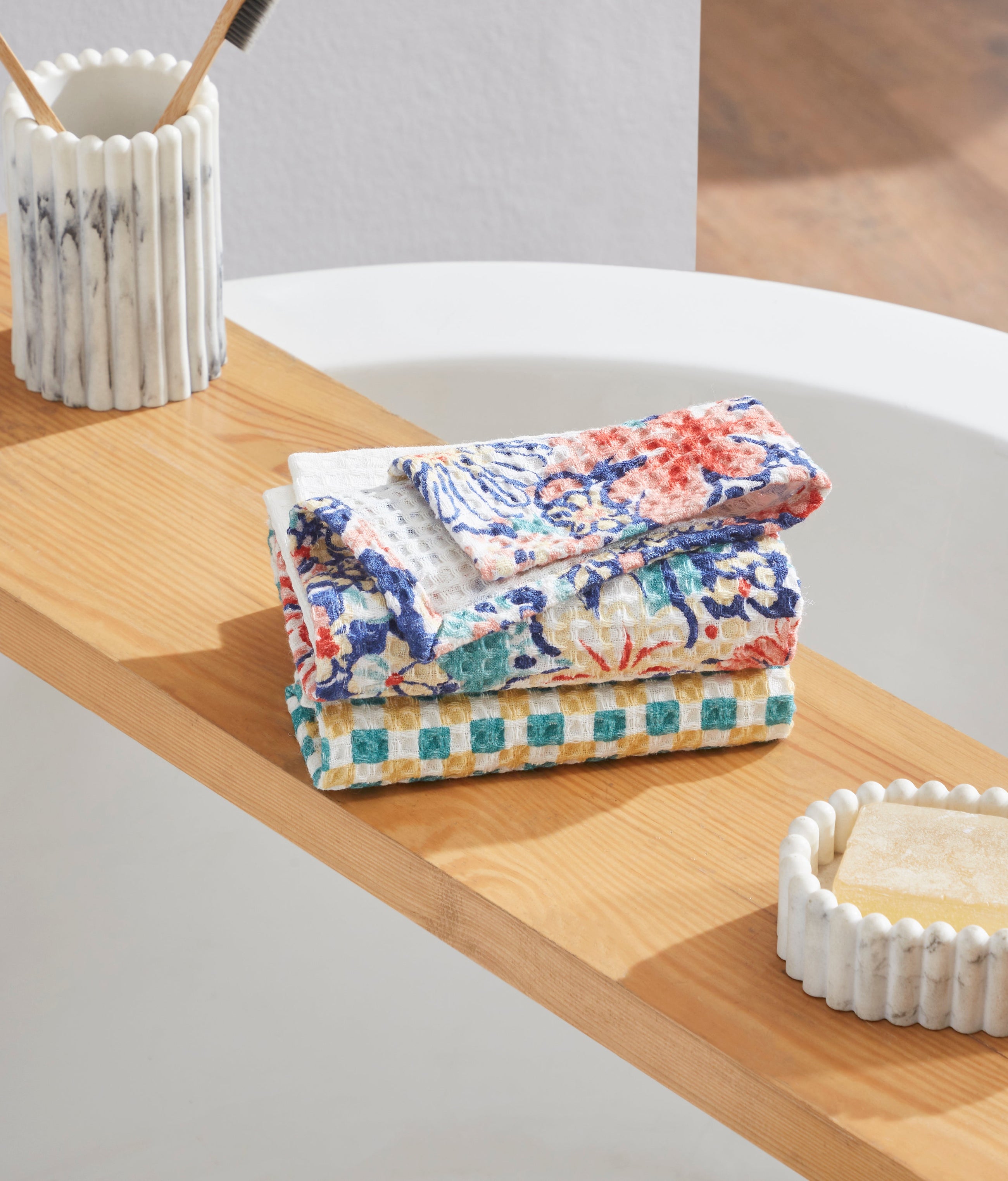 Nature Nectar Blue Face Towel | Set Of 2 - Product Image 