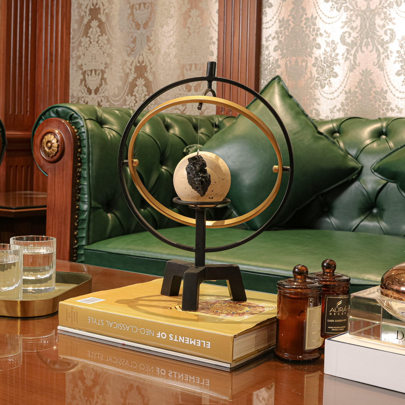 Marble Sphere And The Hanging Stone