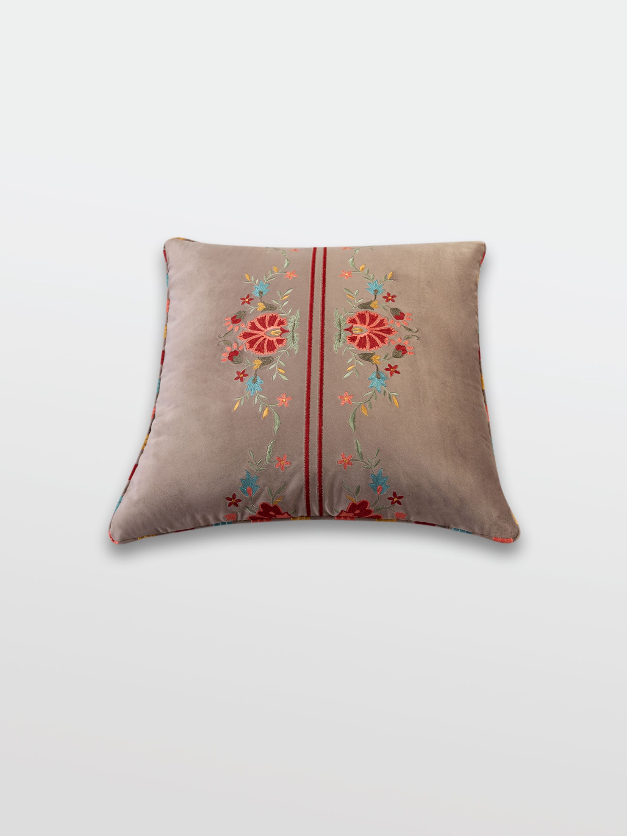Cushion Cover - Sheen Latte Embroidered