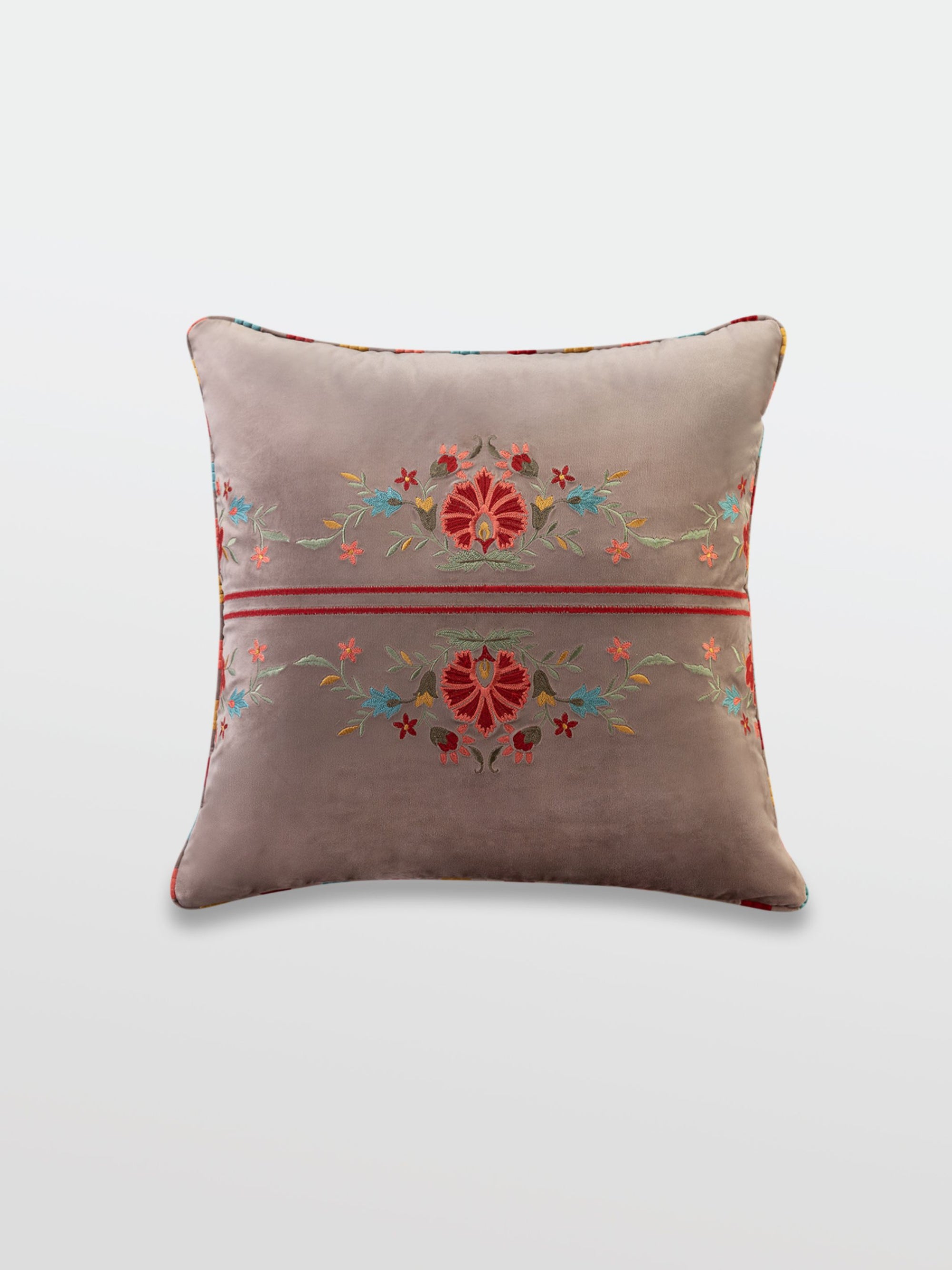 Cushion Cover - Sheen Latte Embroidered