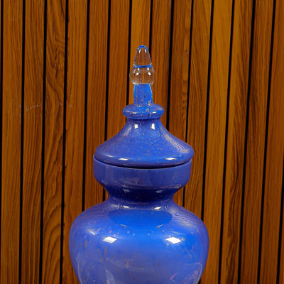 Allure Blue Vase With Lid - Short