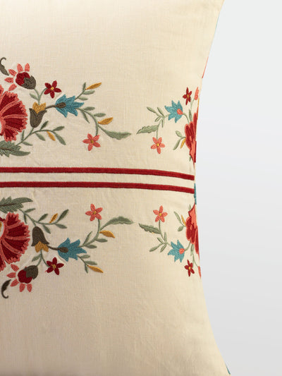 Cushion Cover - Sheen Ivory Embroidered