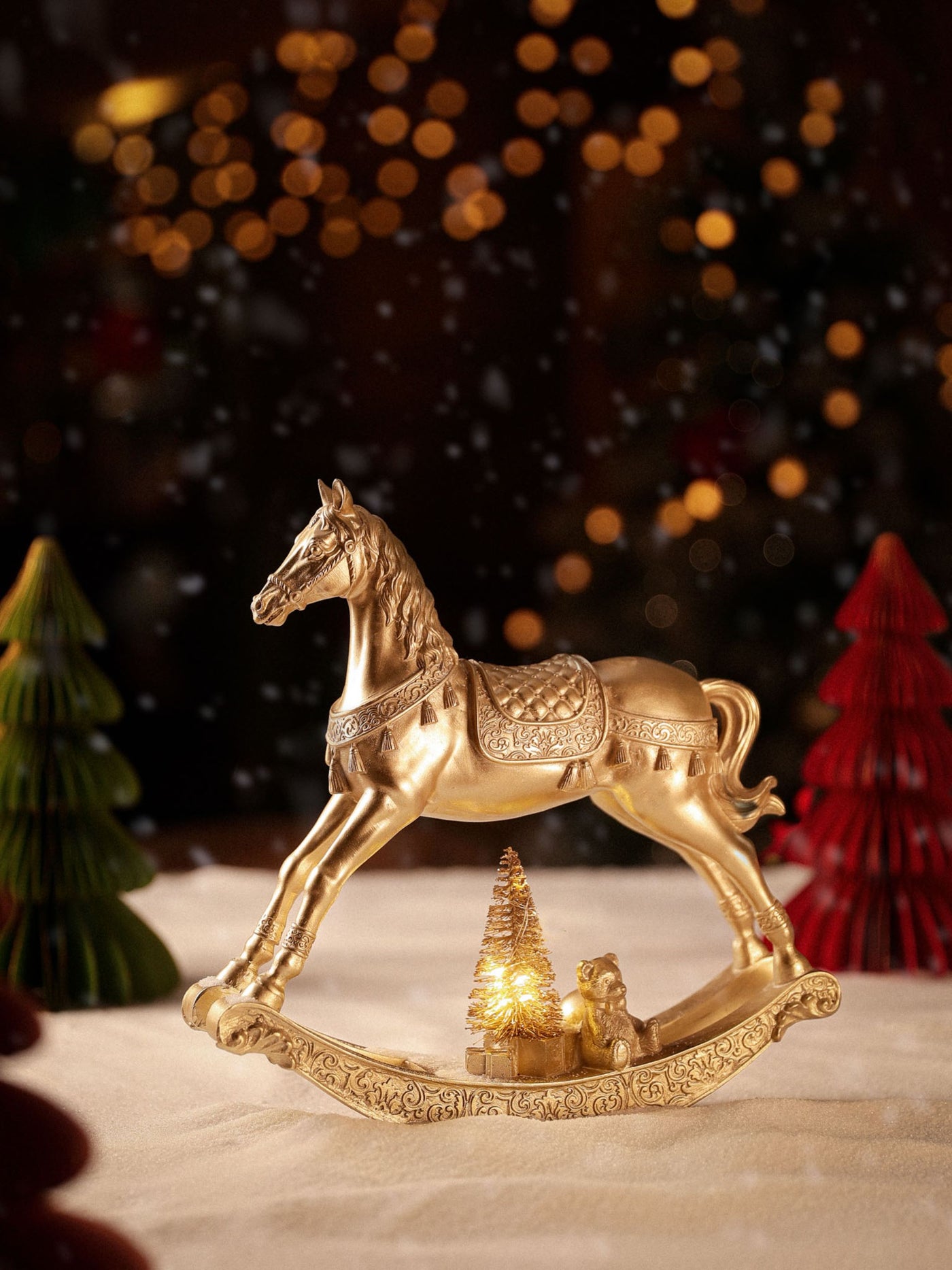 Gold Rocking Horse with LED light