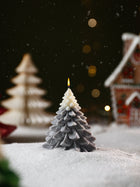 Ombre Grey Christmas Tree Candle