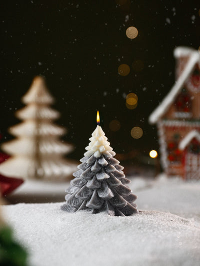 Ombre Grey Christmas Tree Candle