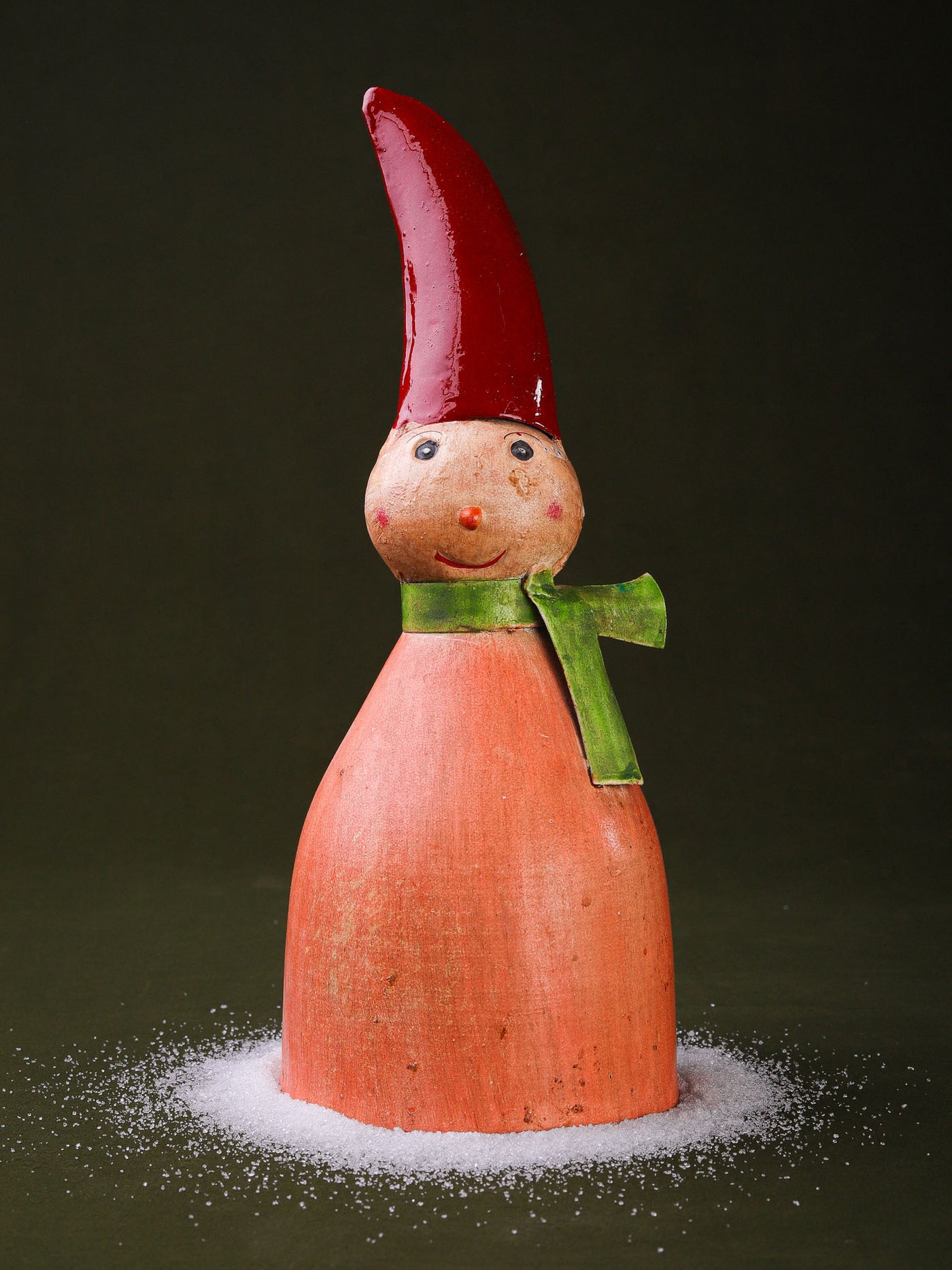Red-Hatted Snowman Figurine