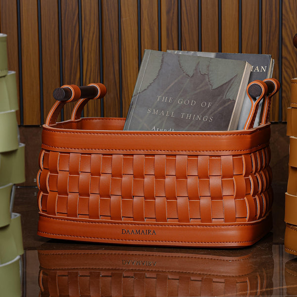 Soiree Leather Basket - Brown
