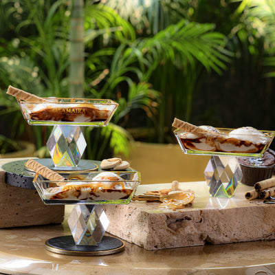 Rectangle Crystal Dessert Bowl - Set of 6