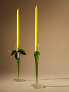 Taper candle holder - Elegant vintage Handblown glass