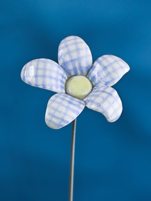 Ever-blooms Blue Gingham Flower