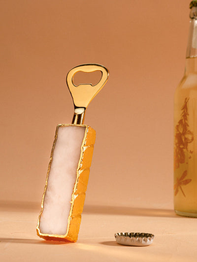 Semi Precious Bottle Opener - White