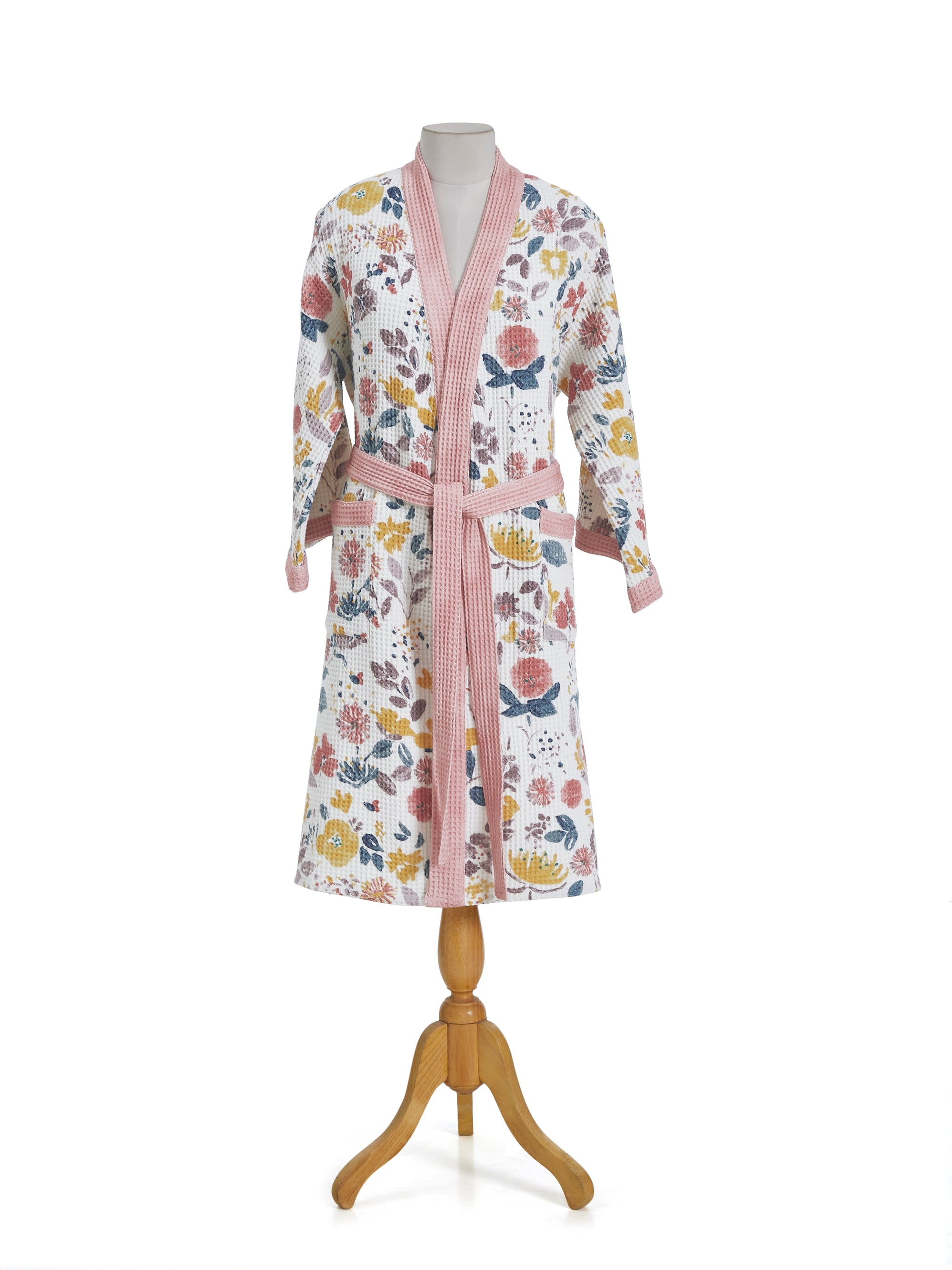 Sunshine Blooms Pink-Yellow Bathrobe