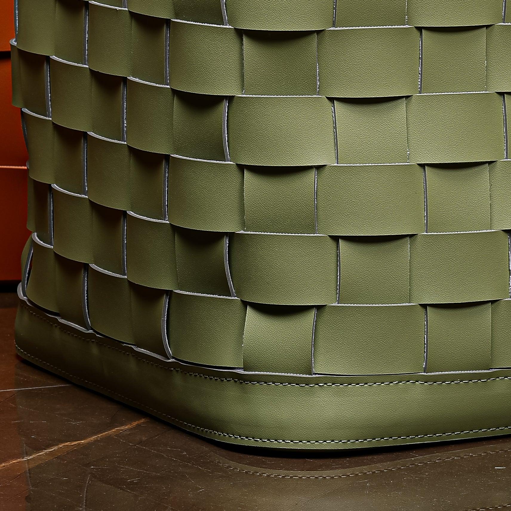 Soiree Leather Basket - Green