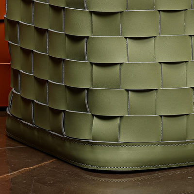Soiree Leather Basket - Green