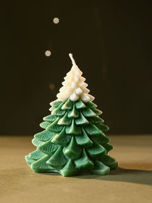 Ombre Green Christmas Tree Candle
