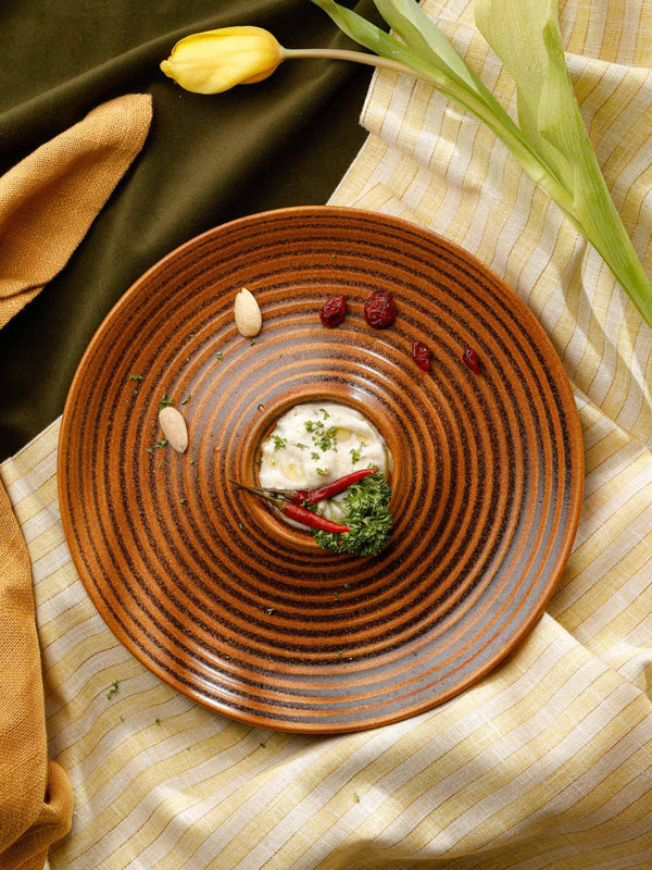 Ceramic Chip & Dip Platter - Savannah