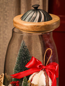 Glass Jar with Wood & Metal Lid