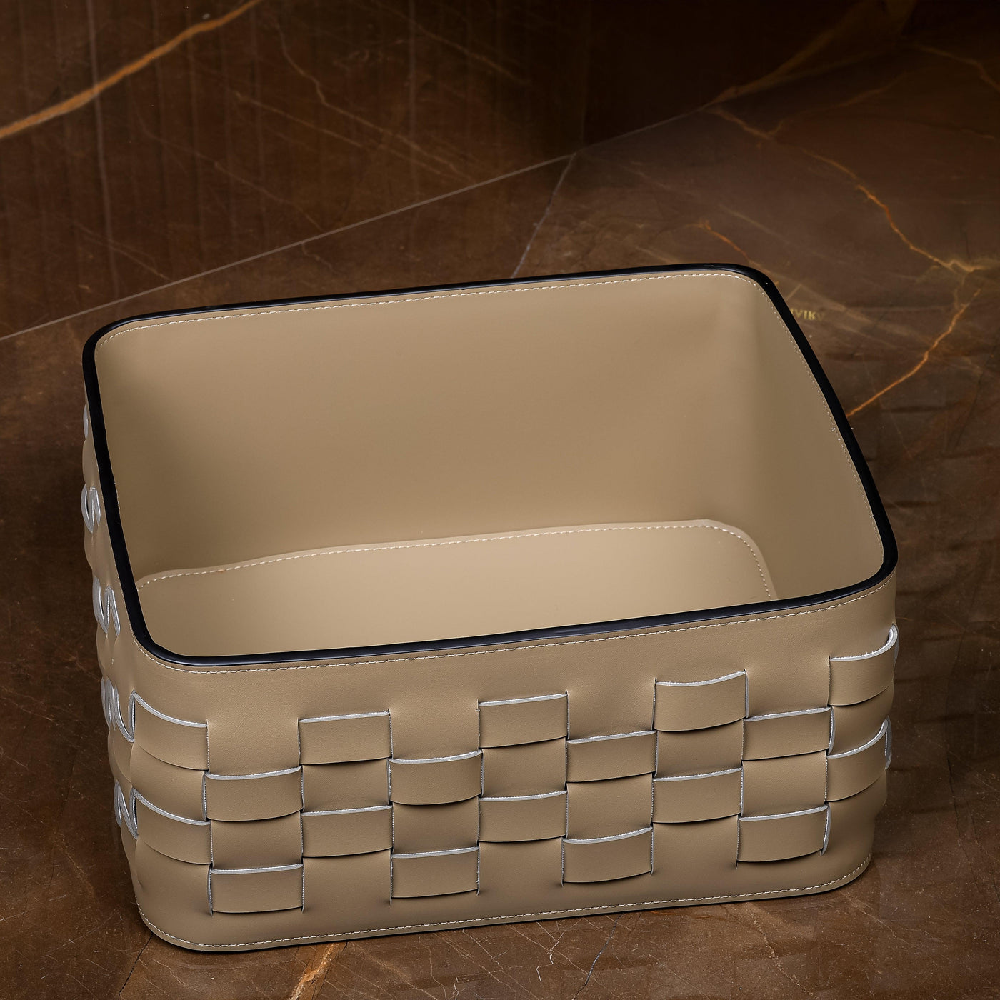 Aubrey Leather Basket