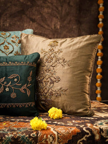 Cushion Cover - Qadir Gold Embroidered