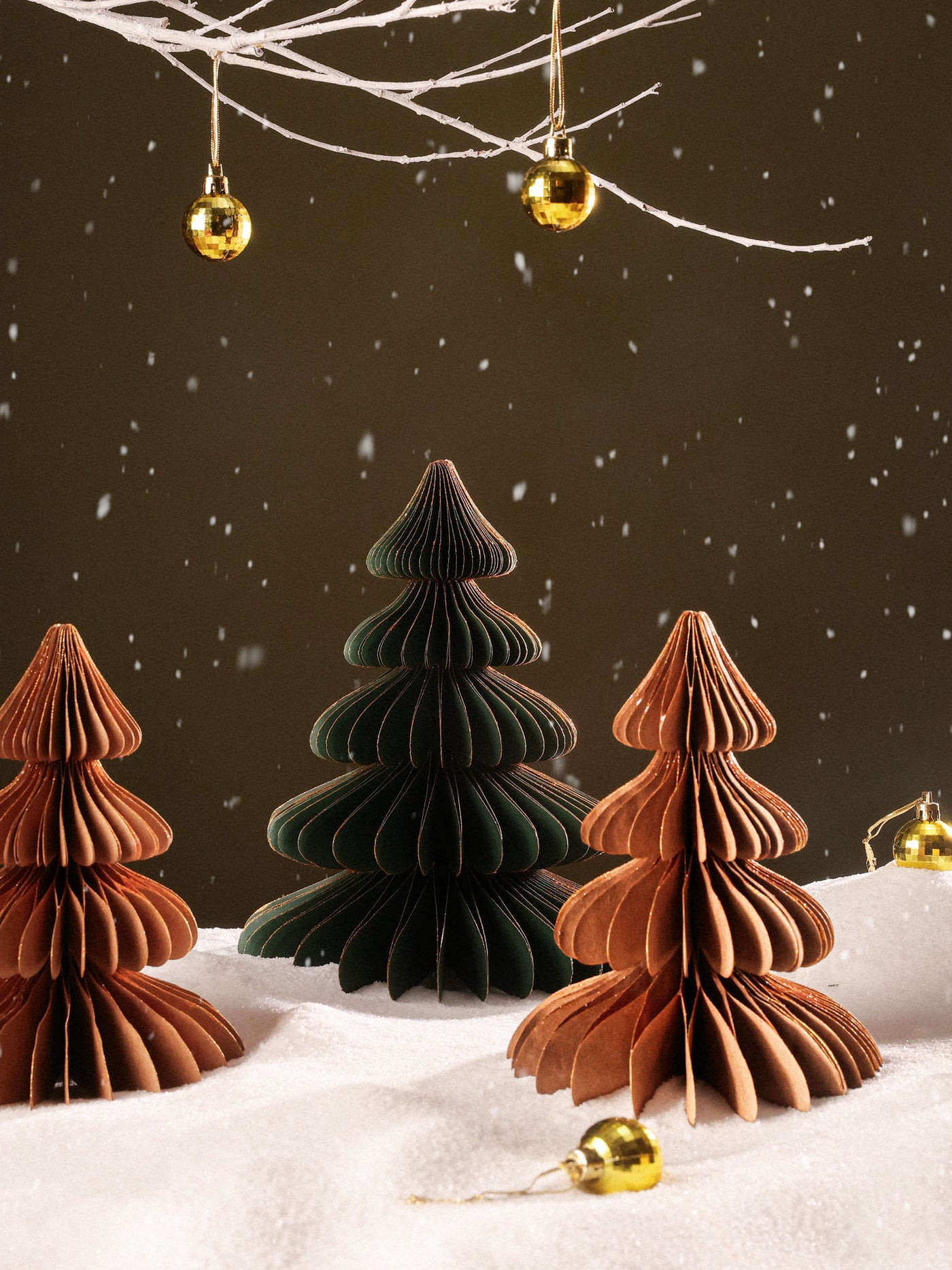 Single Paper Christmas Tree - Brown