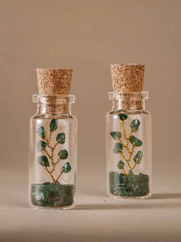 Small Bottle Tree Set of 2 - Green Aventurine