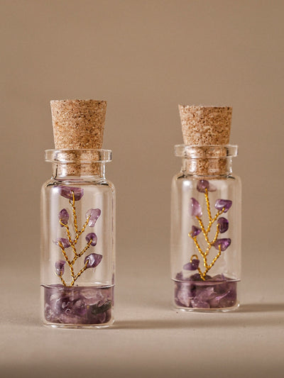 Small Bottle Tree Set of 2 - Amethyst
