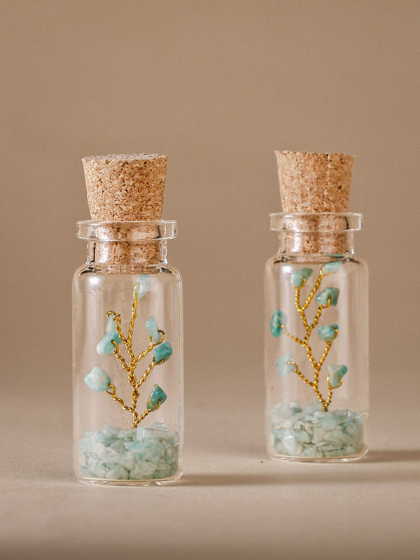 Small Bottle Tree Set of 2 - Amazonite