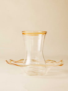 Handblown Glass Turkish Tulip Cup & Saucer Set
