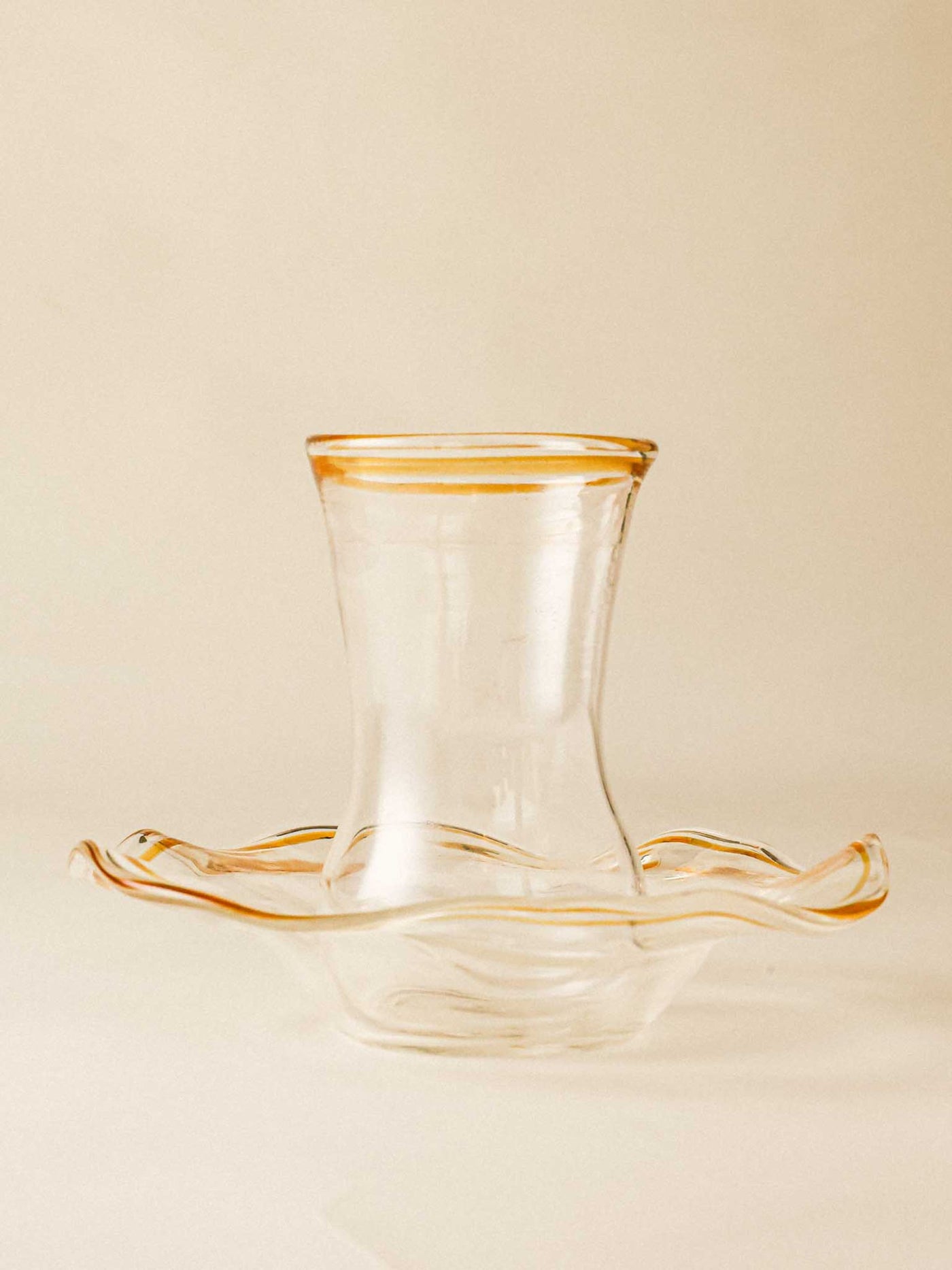 Handblown Glass Turkish Tulip Cup & Saucer Set