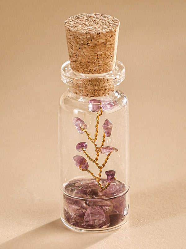 Small Bottle Tree Set of 2 - Amethyst