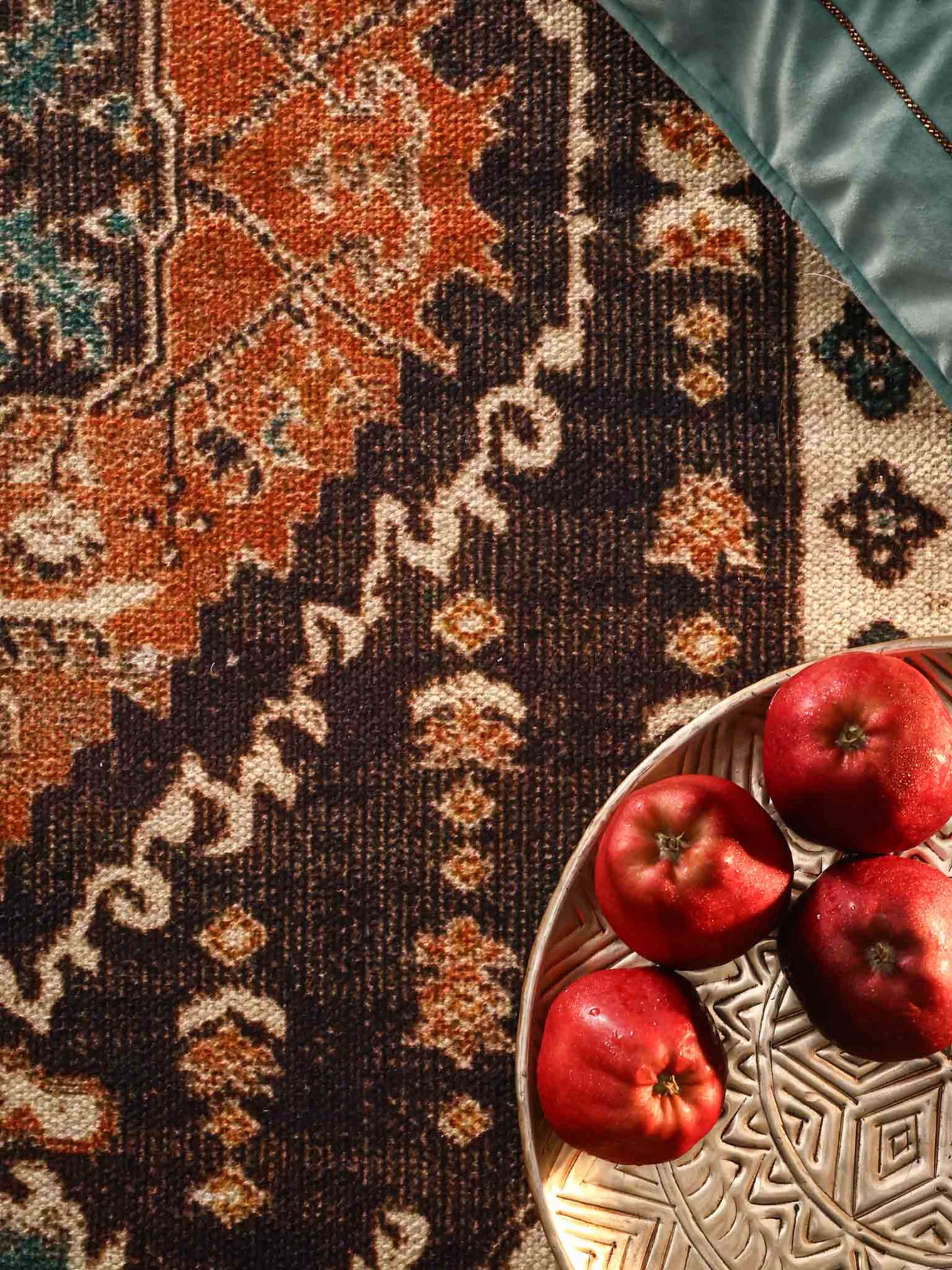 Kresb Embroidered Cotton Rug