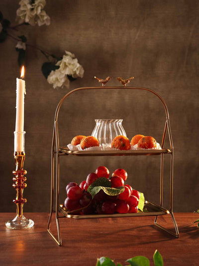 2 Tier Serving Tray _ Platter - Metal Birdie