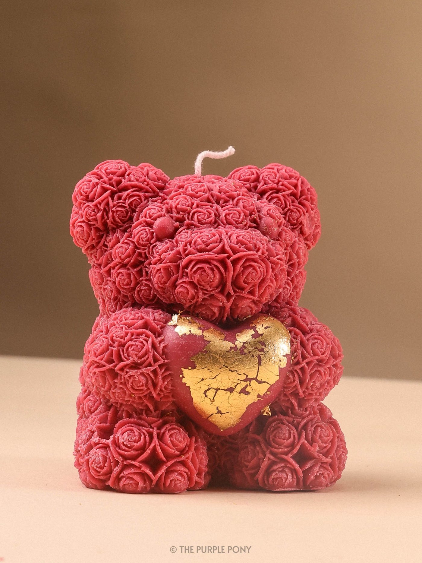 Floral Teddy Heart Soy Candle